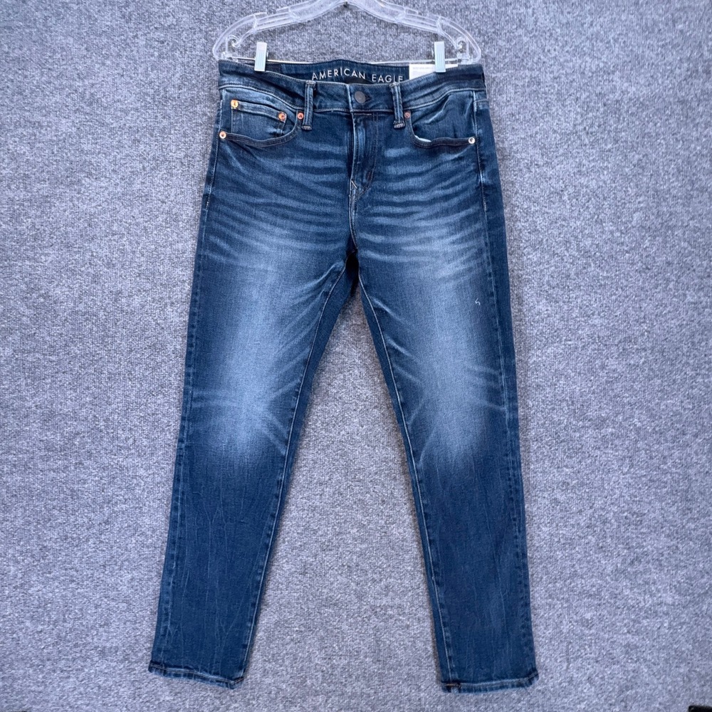 American Eagle Skinny Jeans Mens 32x30 Blue Airflex Stretch Denim Casual NEW